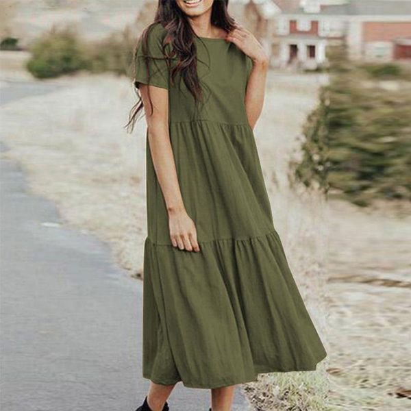 casual dresses women long dress summer elegant ruffles short sleeve solid color sundress vintage o-neck plus size femme robe, Black;gray
casual dresses women long dress summer elegant ruffles short sleeve solid color sundress vintage o-neck plus size femme robe, Black;gray