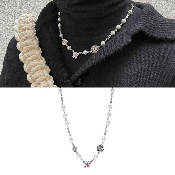 pendant necklaces japan and south korea fashion hip hop pink butterfly clavicle chain pearl necklace banquet jewelry accessories, Silver
pendant necklaces japan and south korea fashion hip hop pink butterfly clavicle chain pearl necklace banquet jewelry accessories, Silver