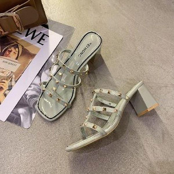 slippers summer 2021 women rivet sandals square toe open shoes fashion for high heeled, Black
slippers summer 2021 women rivet sandals square toe open shoes fashion for high heeled, Black