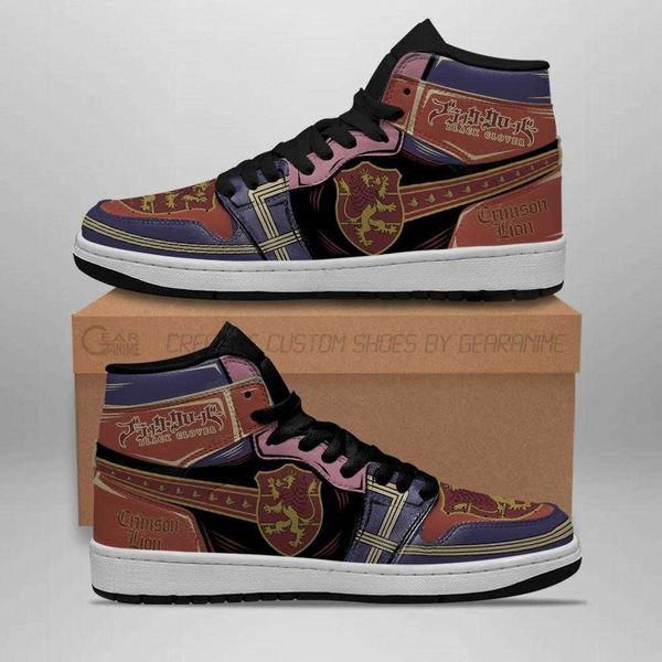 crimson lion magic knight sneakers black clover sneakers anime high basketball shoes non slip