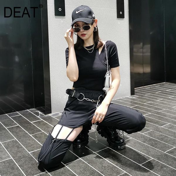 women's pants & capris deat 2021 summer fashion casual patchwork solid hollow out straight drawstring high waist long women sd567, Black;white
women's pants & capris deat 2021 summer fashion casual patchwork solid hollow out straight drawstring high waist long women sd567, Black;white