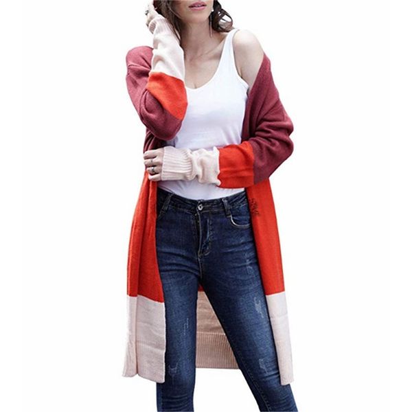 sweater women pink white gray stitching plus size knitted cardigans autumn winter fashion long sweaters feminina lr879 210531, White;black
sweater women pink white gray stitching plus size knitted cardigans autumn winter fashion long sweaters feminina lr879 210531, White;black