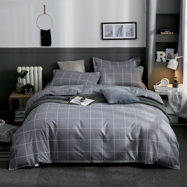 bedding sets cozy gray hue grid set duvet cover pillowcase home textiles 2/3pcs bed linen king size dropship
bedding sets cozy gray hue grid set duvet cover pillowcase home textiles 2/3pcs bed linen king size dropship