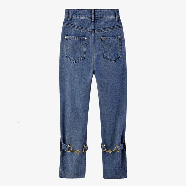 jeans hit color patchwork chain jeans for women high waist straight vintage casual denim pants female fashion clothes, Blue
jeans hit color patchwork chain jeans for women high waist straight vintage casual denim pants female fashion clothes, Blue