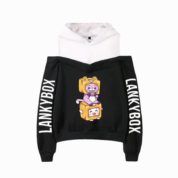 women's hoodies & sweatshirts lankybox off-shoulder asian size wear autumn/winter leisure pullovers hoodie, Black
women's hoodies & sweatshirts lankybox off-shoulder asian size wear autumn/winter leisure pullovers hoodie, Black