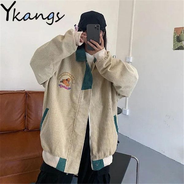 women's jackets y2k korean cartoon corduroy baseball uniform women high street gothic streetwear kawaii patchwork harajuku coat female, Black;brown
women's jackets y2k korean cartoon corduroy baseball uniform women high street gothic streetwear kawaii patchwork harajuku coat female, Black;brown