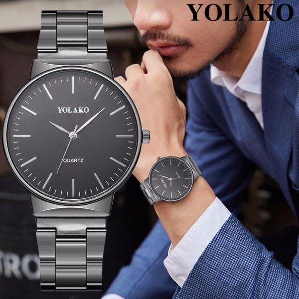 wristwatches yolako brand men stainless steel business watch luxury male quartz clock relogio masculino, Slivery;brown
wristwatches yolako brand men stainless steel business watch luxury male quartz clock relogio masculino, Slivery;brown