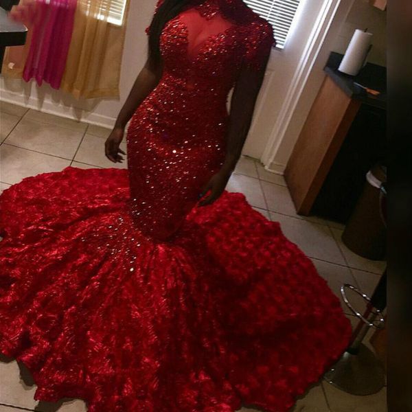 crystal beads prom dresses mermaid high neck long sleeves 3d floral sweep train evening gowns plus size red carpet dress, Black;red
crystal beads prom dresses mermaid high neck long sleeves 3d floral sweep train evening gowns plus size red carpet dress, Black;red
