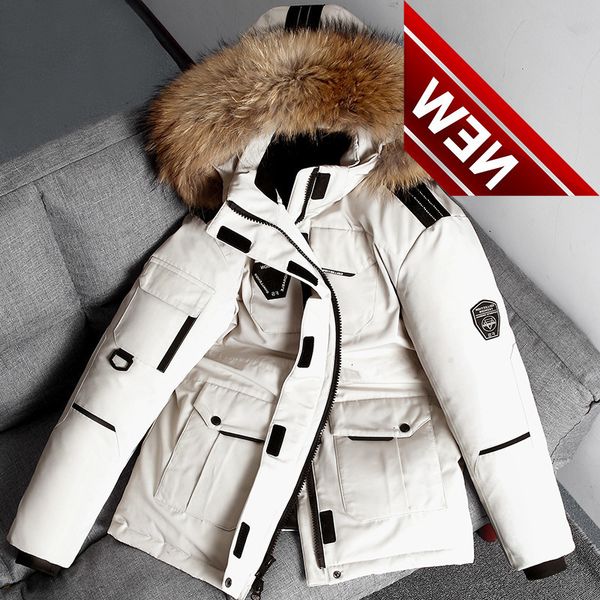 men winter down jacket warm hooded white duck anorak parka mid long detachable fur collar coat waterproof male, Black
men winter down jacket warm hooded white duck anorak parka mid long detachable fur collar coat waterproof male, Black