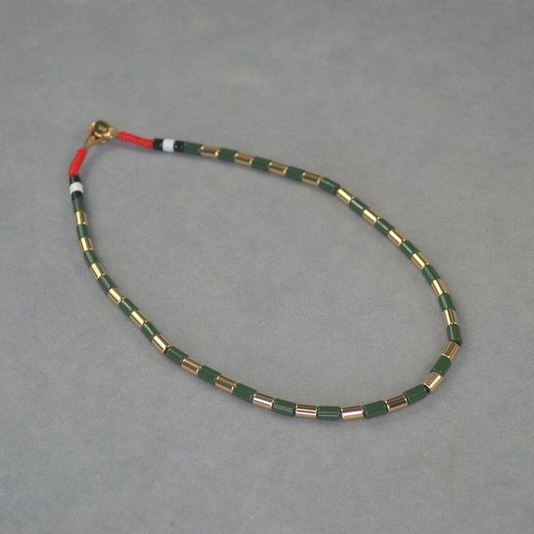 chokers copper core gilded army green enamel bucket bead short necklace mixed with street pos, Golden;silver
chokers copper core gilded army green enamel bucket bead short necklace mixed with street pos, Golden;silver