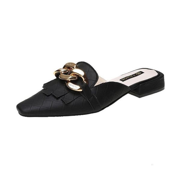 slippers cover toe low shoes rivet woman's luxury slides female mule pointed designer mules pu metal decoration hoof heels bmlw, Black
slippers cover toe low shoes rivet woman's luxury slides female mule pointed designer mules pu metal decoration hoof heels bmlw, Black
