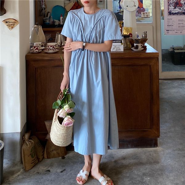 2soild colors korean chic style summer women dress vintage short sleeve o neck long womens (g9059 210508, Black;gray
2soild colors korean chic style summer women dress vintage short sleeve o neck long womens (g9059 210508, Black;gray