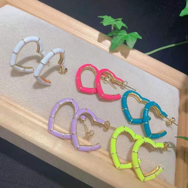 hoop & huggie women gold color heart shape colorful enamel earring, Golden;silver
hoop & huggie women gold color heart shape colorful enamel earring, Golden;silver