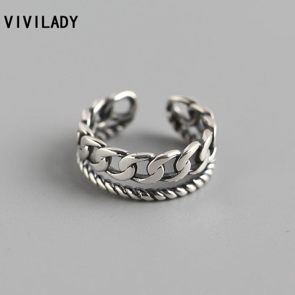 cluster rings vivilady 925 sterling silver punk trendy opened women ring double layer chain twisted circle for female summer party bijoux, Golden;silver
cluster rings vivilady 925 sterling silver punk trendy opened women ring double layer chain twisted circle for female summer party bijoux, Golden;silver