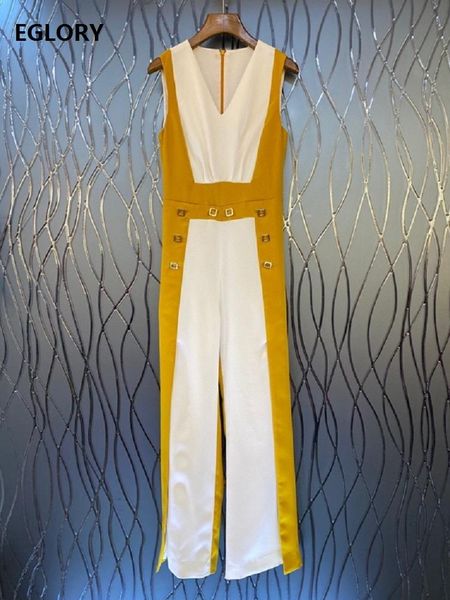 women's jumpsuits & rompers 2021 spring summer fashion style women v-neck beading deco split sleeveless casual runway, Black;white
women's jumpsuits & rompers 2021 spring summer fashion style women v-neck beading deco split sleeveless casual runway, Black;white