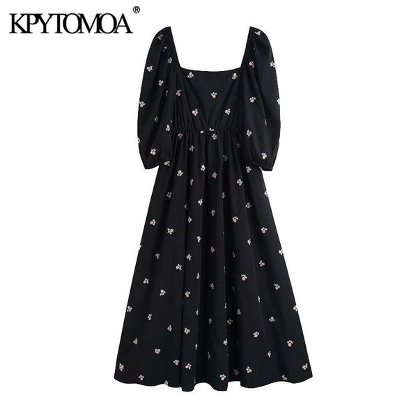 women 2021 chic fashion floral embroidery midi dress vintage square collar elastic trim female dresses vestidos mujer casual, Black;gray
women 2021 chic fashion floral embroidery midi dress vintage square collar elastic trim female dresses vestidos mujer casual, Black;gray
