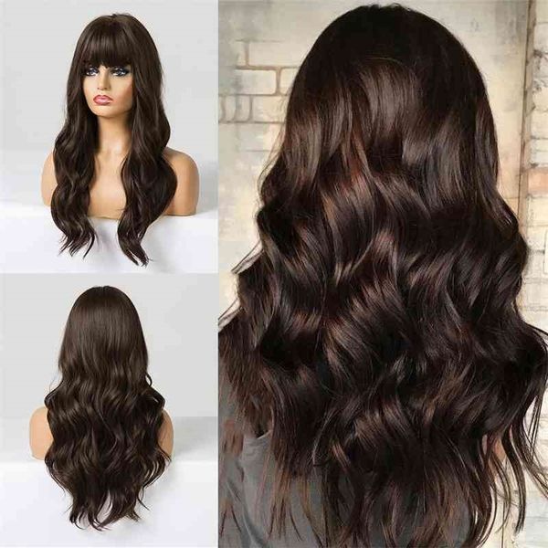 long dark brown easihair women's with bangs water wave heat resistant synthetic wigs for black women african american hair
long dark brown easihair women's with bangs water wave heat resistant synthetic wigs for black women african american hair
