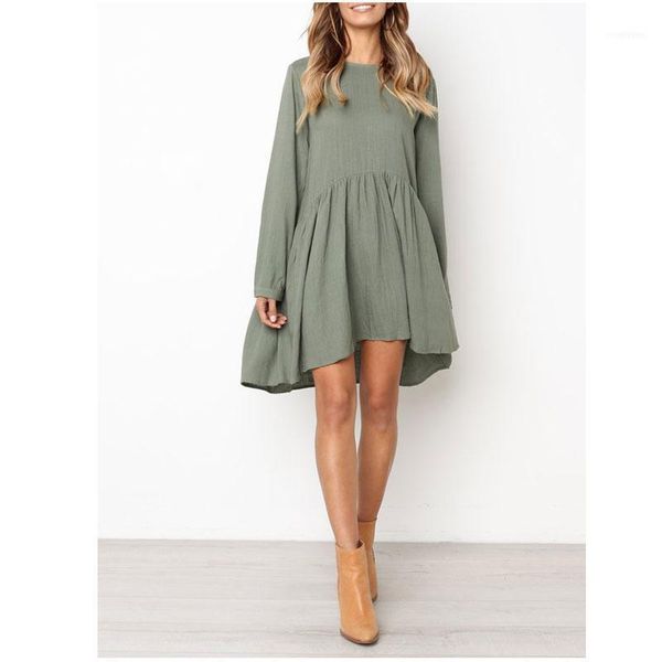 casual women 's dress spring summer 2021 cute o-neck long sleeve elegant loose large lady beach dresses party1, Black;gray
casual women 's dress spring summer 2021 cute o-neck long sleeve elegant loose large lady beach dresses party1, Black;gray