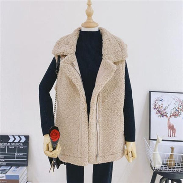 women's vests autumn winter solid casual woman vest jacket sleeveless lambswool ladies waistcoat warm turn down collar zipper for femal, Black;white
women's vests autumn winter solid casual woman vest jacket sleeveless lambswool ladies waistcoat warm turn down collar zipper for femal, Black;white