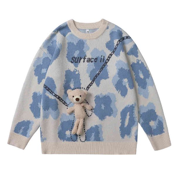 brand men doll bear decoration flowers printed o-neck lazy shipping sweater preppy casual couple pullovers top, White;black
brand men doll bear decoration flowers printed o-neck lazy shipping sweater preppy casual couple pullovers top, White;black