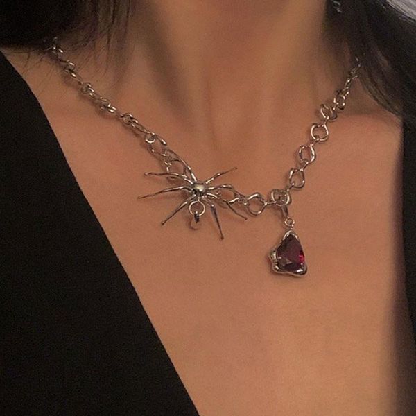 chains 2021 gothic style small design red crystal spider necklace halloween pendant for women temperament jewelry wholesale, Silver
chains 2021 gothic style small design red crystal spider necklace halloween pendant for women temperament jewelry wholesale, Silver