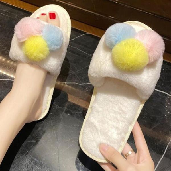 slippers for women winter indoor shoes warm casual house flat ladies hairball plush pantoufle femme xx570, Black
slippers for women winter indoor shoes warm casual house flat ladies hairball plush pantoufle femme xx570, Black