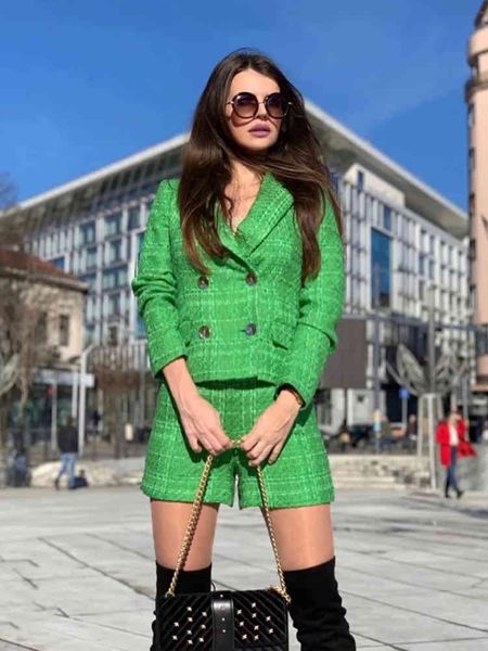 women's jackets stylish chic green double breasted tweed jacket women 2021 fashion turn-down collar pockets coat female casual out, Black;brown
women's jackets stylish chic green double breasted tweed jacket women 2021 fashion turn-down collar pockets coat female casual out, Black;brown