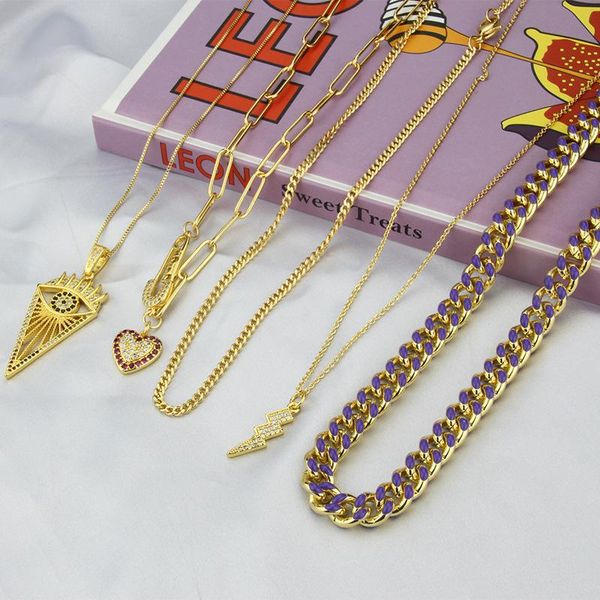 pendant necklaces allme stylish multiple colorful spark rhinestone love heart necklace for women girls chunky chain jewelry, Silver 
pendant necklaces allme stylish multiple colorful spark rhinestone love heart necklace for women girls chunky chain jewelry, Silver