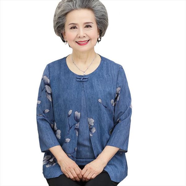 middle aged and elderly womens shirt 50 60 70 year old spring summer 3 4 sleeve print plus size blouse, White
middle aged and elderly womens shirt 50 60 70 year old spring summer 3 4 sleeve print plus size blouse, White