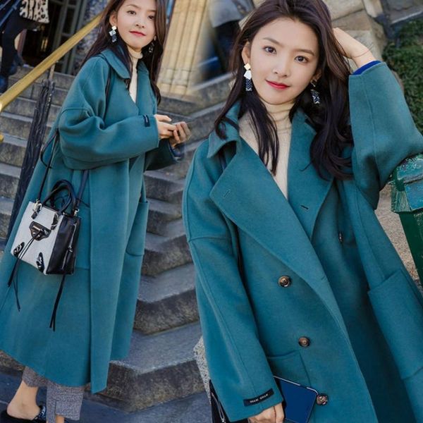 women's wool & blends 2021 autumn winter plus size woolen coat korean style quilted mid-length clothes slim coats jackets m645, Black
women's wool & blends 2021 autumn winter plus size woolen coat korean style quilted mid-length clothes slim coats jackets m645, Black
