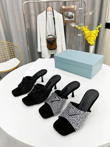 spring 2022 new crystal diamond slippers lconic triangular logo square head high-heeled sandals women summer shoes size 35-42, Black
spring 2022 new crystal diamond slippers lconic triangular logo square head high-heeled sandals women summer shoes size 35-42, Black