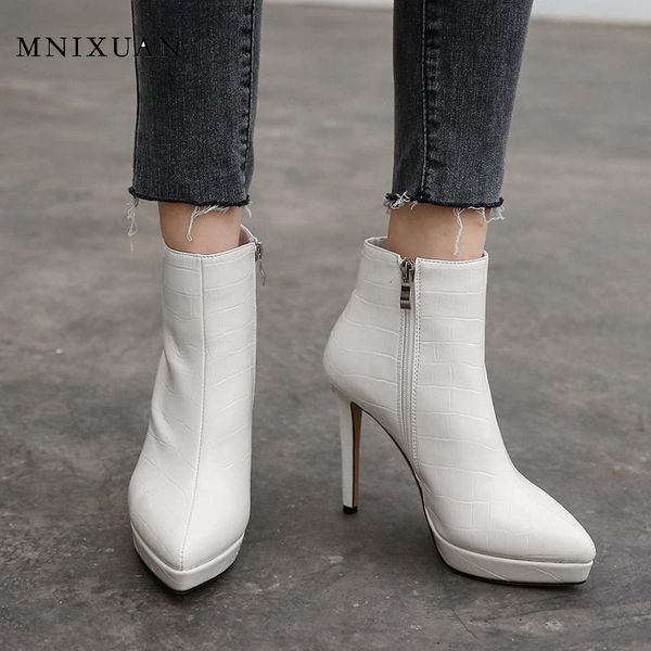 boots super high heels white platform women punk shoes 2021 pointed toe zipper short gold booties big size 34-43, Black
boots super high heels white platform women punk shoes 2021 pointed toe zipper short gold booties big size 34-43, Black