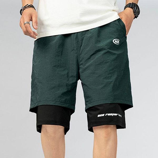 men's shorts 2021 men fake two-piece sports s summer running fitness loose short pants casual trend, White;black
men's shorts 2021 men fake two-piece sports s summer running fitness loose short pants casual trend, White;black