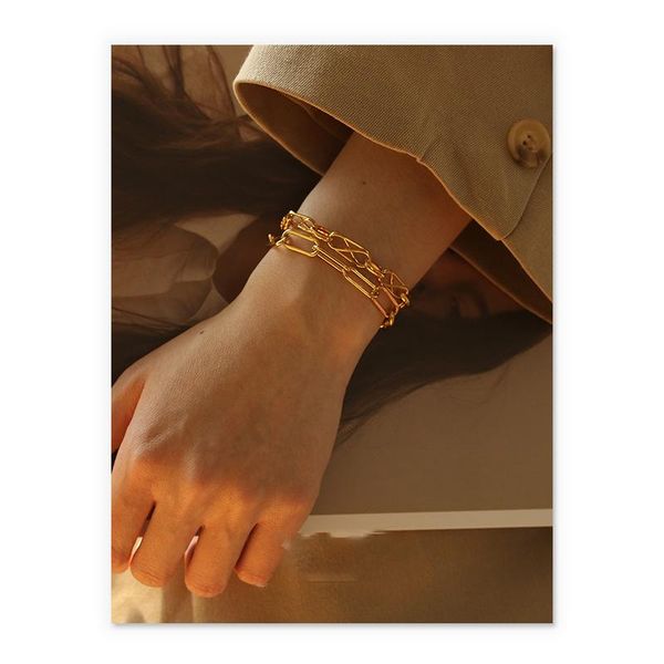 link, chain thick bracelets silver color gold bracelet bangle fashion jewelry gift for friends women, Black
link, chain thick bracelets silver color gold bracelet bangle fashion jewelry gift for friends women, Black