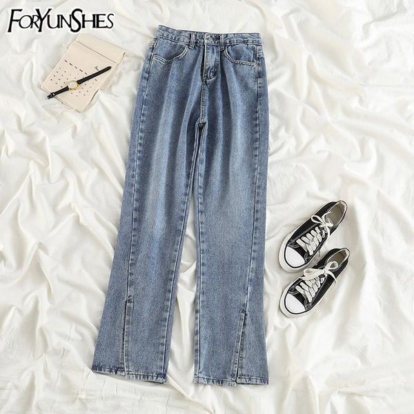 women's jeans foryunshes 2021 high waist loose slit women fashions casual straight denim pant mom washed vintage clothes spring, Blue
women's jeans foryunshes 2021 high waist loose slit women fashions casual straight denim pant mom washed vintage clothes spring, Blue