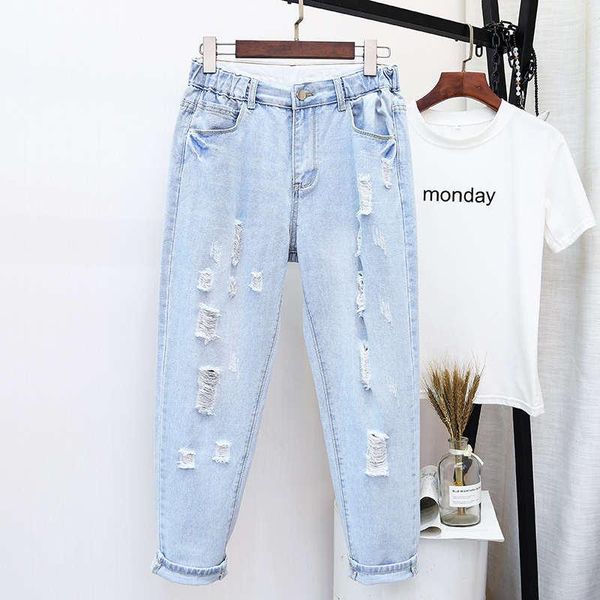 women's jeans 4xl 5xl plus size woman high waist denim trousers loose hole ripped for women washed summer autumn jean femme, Blue
women's jeans 4xl 5xl plus size woman high waist denim trousers loose hole ripped for women washed summer autumn jean femme, Blue