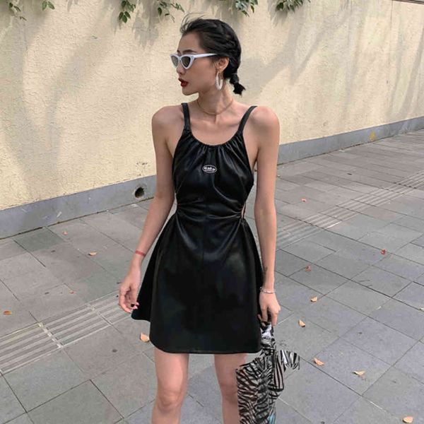 dress korean gothic women leather pu backless camisole hollow out summer short tanks vestidos mujer plus size, Black;gray
dress korean gothic women leather pu backless camisole hollow out summer short tanks vestidos mujer plus size, Black;gray