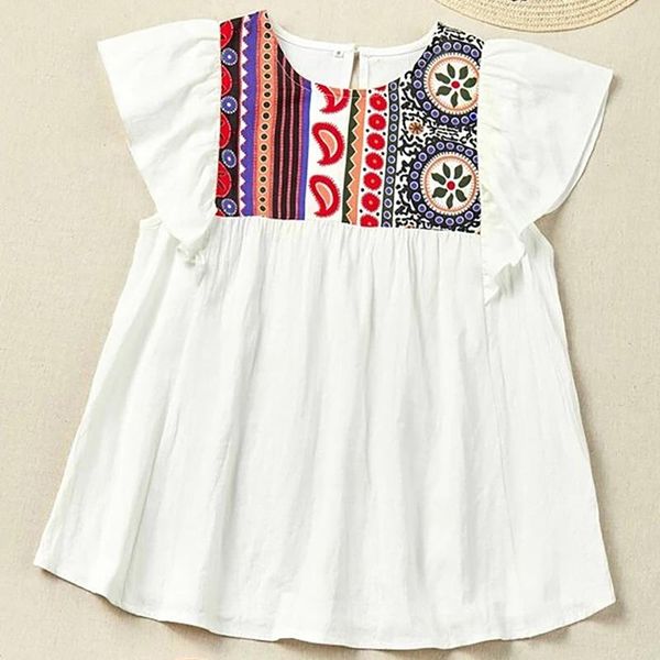 women's blouses & shirts vintage bohemian print curve peplum for women elegant ladies o neck ruffle sleeve boho plus size, White
women's blouses & shirts vintage bohemian print curve peplum for women elegant ladies o neck ruffle sleeve boho plus size, White