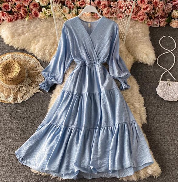 casual dresses uulutonica autumn women elegant fashion a-line solid full patchwork mid-calf lantern sleeve elastic waist v-neck dress, Black;gray
casual dresses uulutonica autumn women elegant fashion a-line solid full patchwork mid-calf lantern sleeve elastic waist v-neck dress, Black;gray