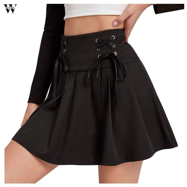 skirts womail high waist pleated mini women gothic punk black lace up skirt casual streetwear solid feminina a-line party
skirts womail high waist pleated mini women gothic punk black lace up skirt casual streetwear solid feminina a-line party