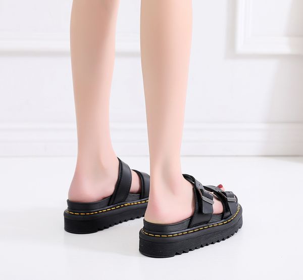 luxury slippers martin thick bottomed slippers cowhide women's sandals korean fashion muffin bottom, Black
luxury slippers martin thick bottomed slippers cowhide women's sandals korean fashion muffin bottom, Black