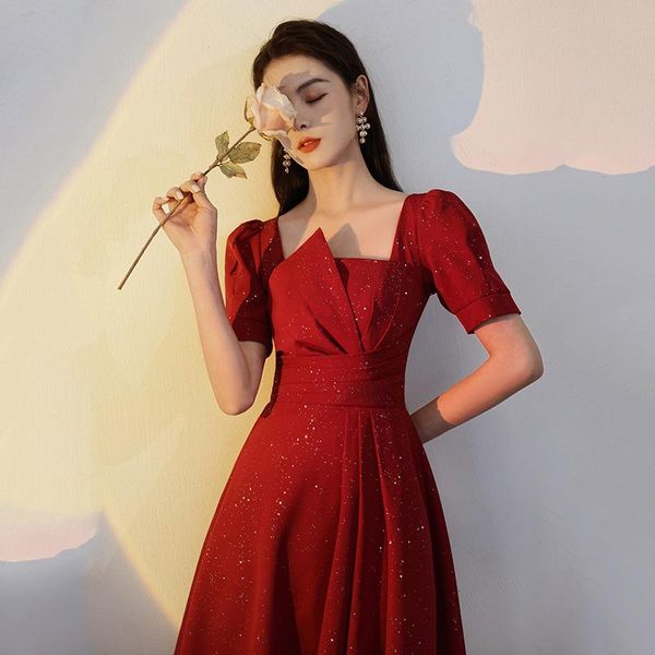 ethnic clothing elegant burgundy long a-line evening dresses 2021 women vintage square neck short sleeve prom gown, Red
ethnic clothing elegant burgundy long a-line evening dresses 2021 women vintage square neck short sleeve prom gown, Red