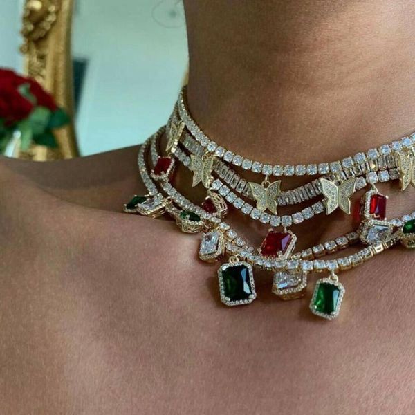 chokers heart arrow cz tennis chain with luxury drip butterfly charm 32+10cm choker necklaces iced out bling multilayer women jewelry, Golden;silver
chokers heart arrow cz tennis chain with luxury drip butterfly charm 32+10cm choker necklaces iced out bling multilayer women jewelry, Golden;silver