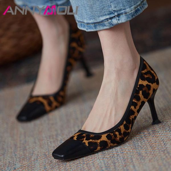 dress shoes annymoli genuine leather high heel pumps square toe fashion leopard women shallow stiletto heels brown spring, Black
dress shoes annymoli genuine leather high heel pumps square toe fashion leopard women shallow stiletto heels brown spring, Black