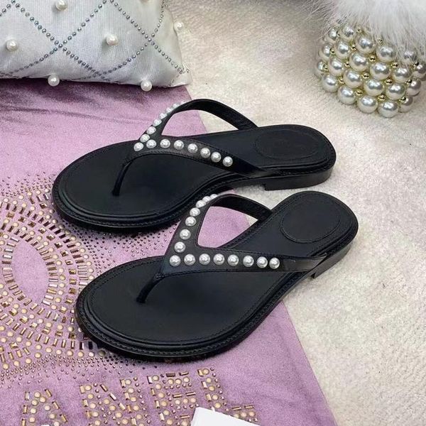 pearl flip flops for women summer beach slides genuine leather shoes slippers casual woman fashion design ins, Black
pearl flip flops for women summer beach slides genuine leather shoes slippers casual woman fashion design ins, Black