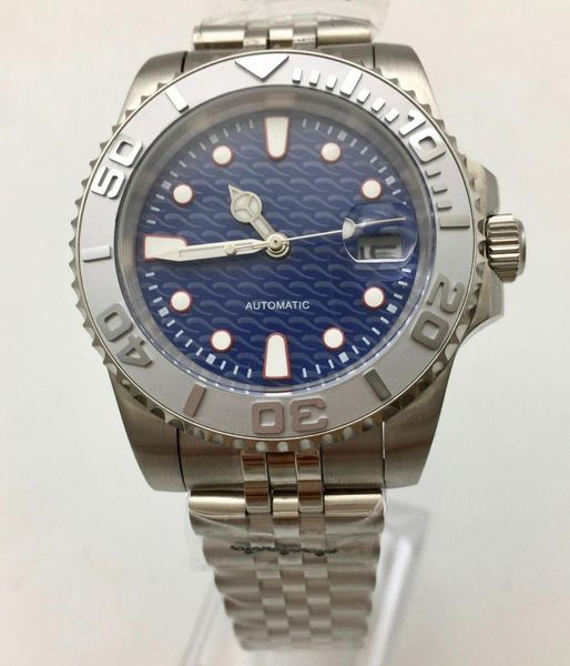 wristwatches 40mm blue dial ceramic ring automatic watch mechanical men's clock jubilee strap, Slivery;brown
wristwatches 40mm blue dial ceramic ring automatic watch mechanical men's clock jubilee strap, Slivery;brown
