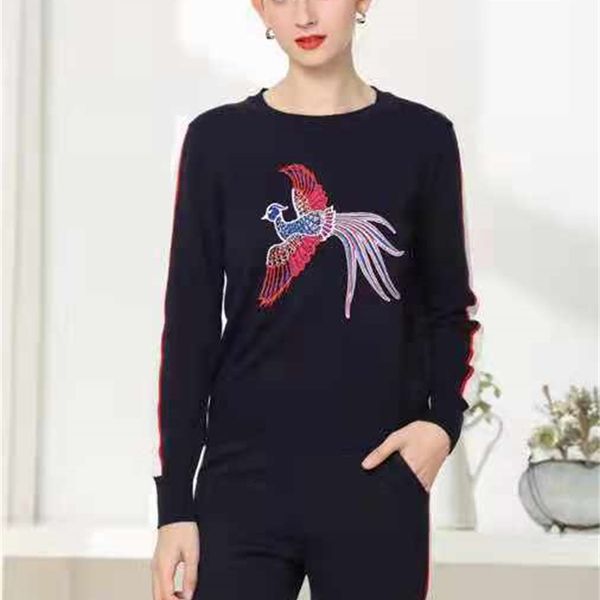 knits est fashion tracksuits 2021 autumn winter women cute birds embroidery sweater pullovers+knitted pant sets casual, White
knits est fashion tracksuits 2021 autumn winter women cute birds embroidery sweater pullovers+knitted pant sets casual, White