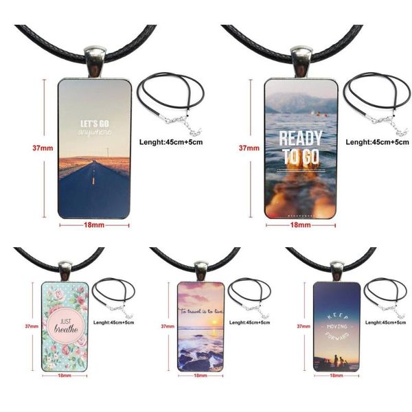pendant necklaces scenary travel breathe on the way glass necklace handmade half rectangle for girls gifts, Silver
pendant necklaces scenary travel breathe on the way glass necklace handmade half rectangle for girls gifts, Silver