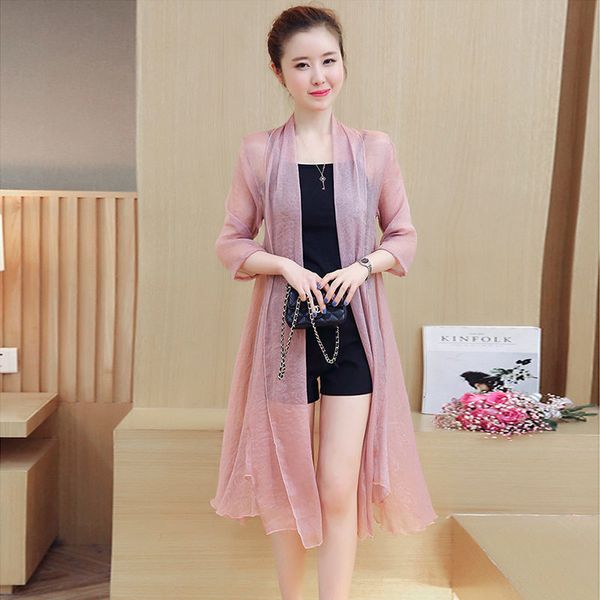 wool female summer large cardigan size off the beach women's protective clothing long chiffon xale thin jacket k144 t2qi, Black
wool female summer large cardigan size off the beach women's protective clothing long chiffon xale thin jacket k144 t2qi, Black