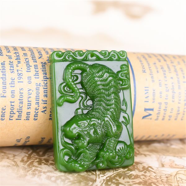 tiger natural green jade pendant necklace hand-carved chinese charm jewelry fashion accessories amulet for men women gifts, Silver
tiger natural green jade pendant necklace hand-carved chinese charm jewelry fashion accessories amulet for men women gifts, Silver